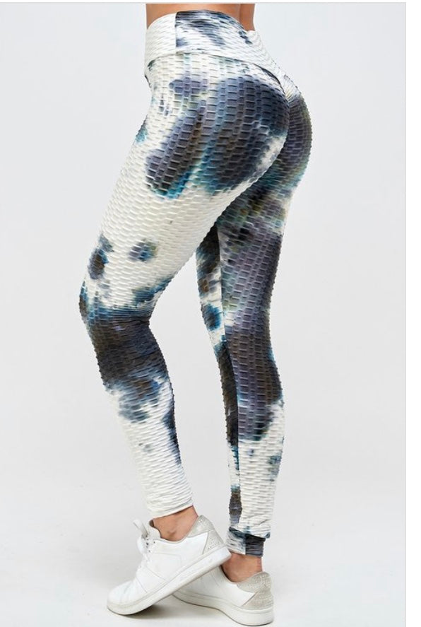 Tie Dye Scrunch Butt Lift Leggings Black Grey – Butterfly Swimwear Boutique