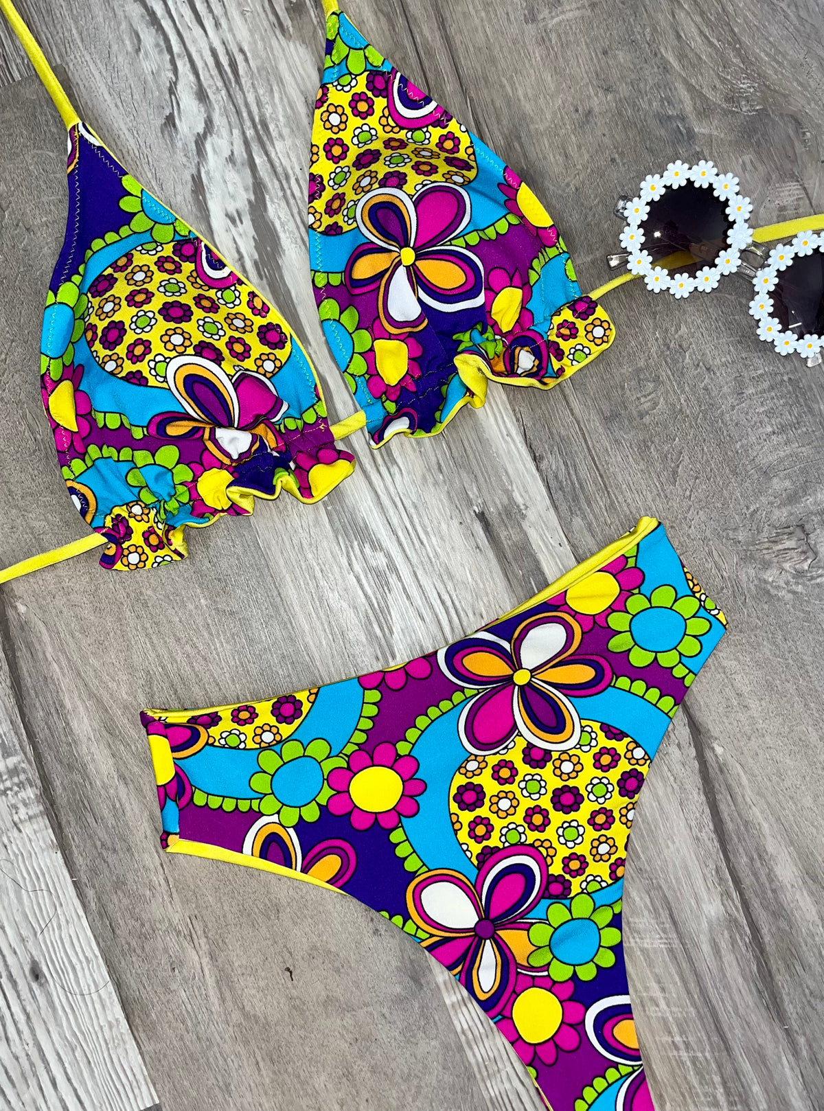 Bikini Ruffle Daisies High waist