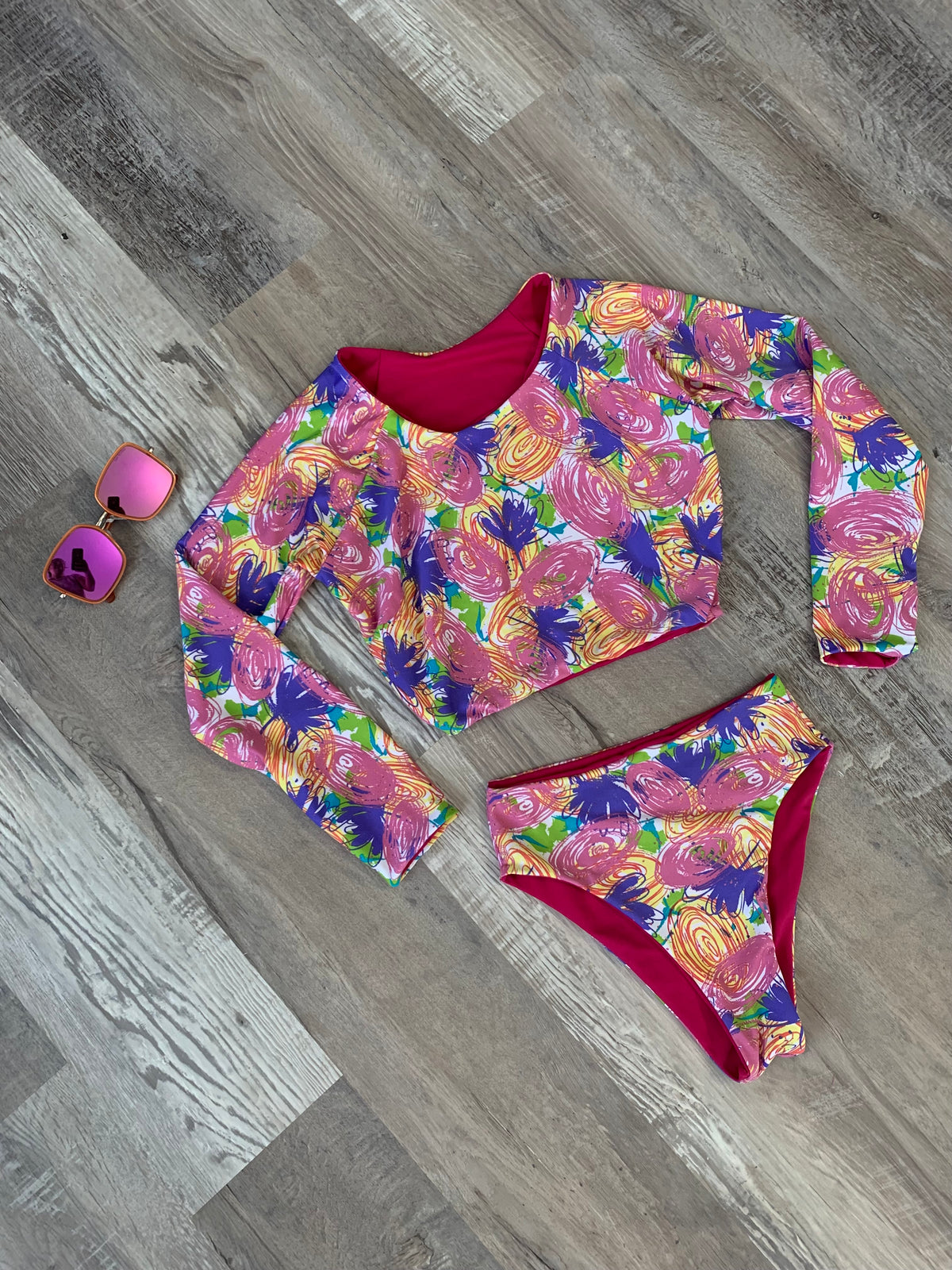 Rashguard Long Sleeve & High Waist Bottom